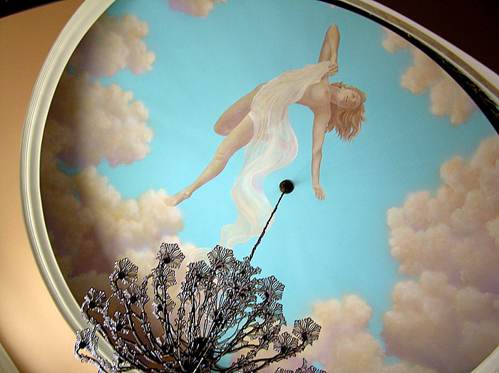 Beautiful angel in ceiling mural